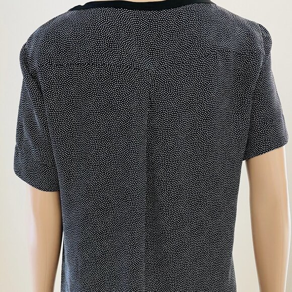 A-k-r-i-s Punto Women's Blouse SILK Scoop Neck Black Gray Size 6 - Picture 5 of 8